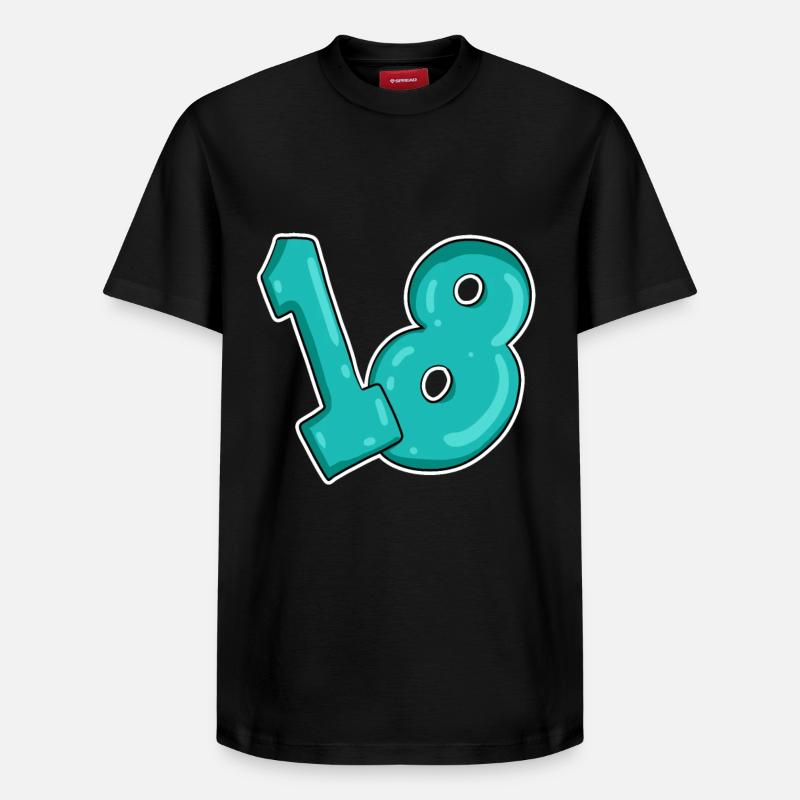 Dix-huit 18 Numéro Numéro - T-shirt unisexe décontracté en coton Supima – de SPREAD - noir