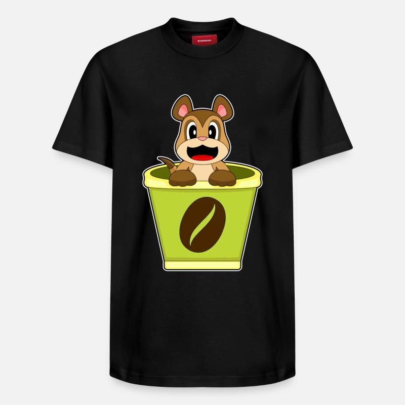 Erdmännchen Becher Kaffee - Relaxed Unisex Supima Cotton T-Shirt – von SPREAD - Schwarz