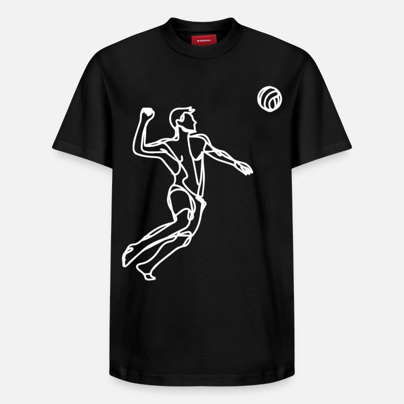 Croquis de beach-volley - T-shirt unisexe décontracté en coton Supima – de SPREAD - noir