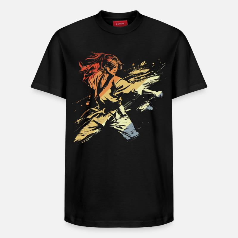 Karatéka Féminine Rétro - T-shirt unisexe décontracté en coton Supima – de SPREAD - noir