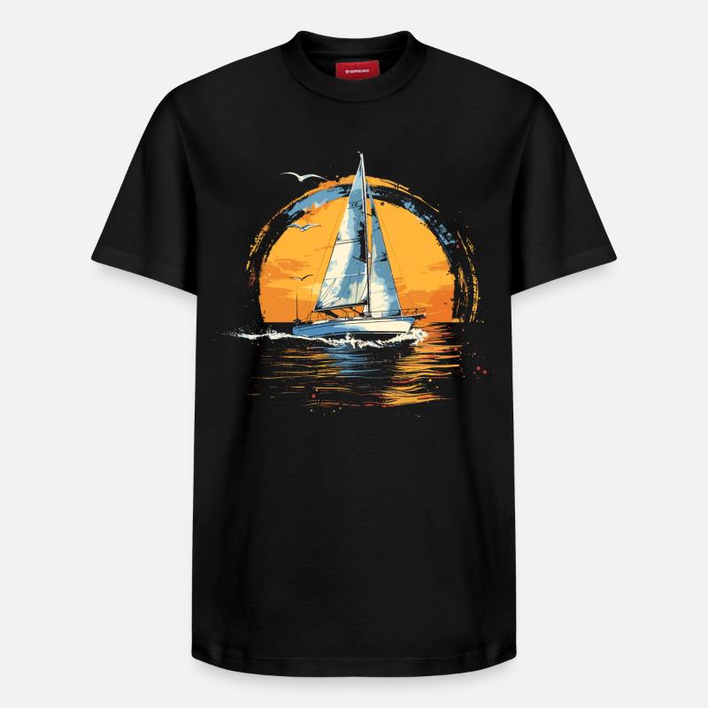 Voile - T-shirt unisexe décontracté en coton Supima – de SPREAD - noir