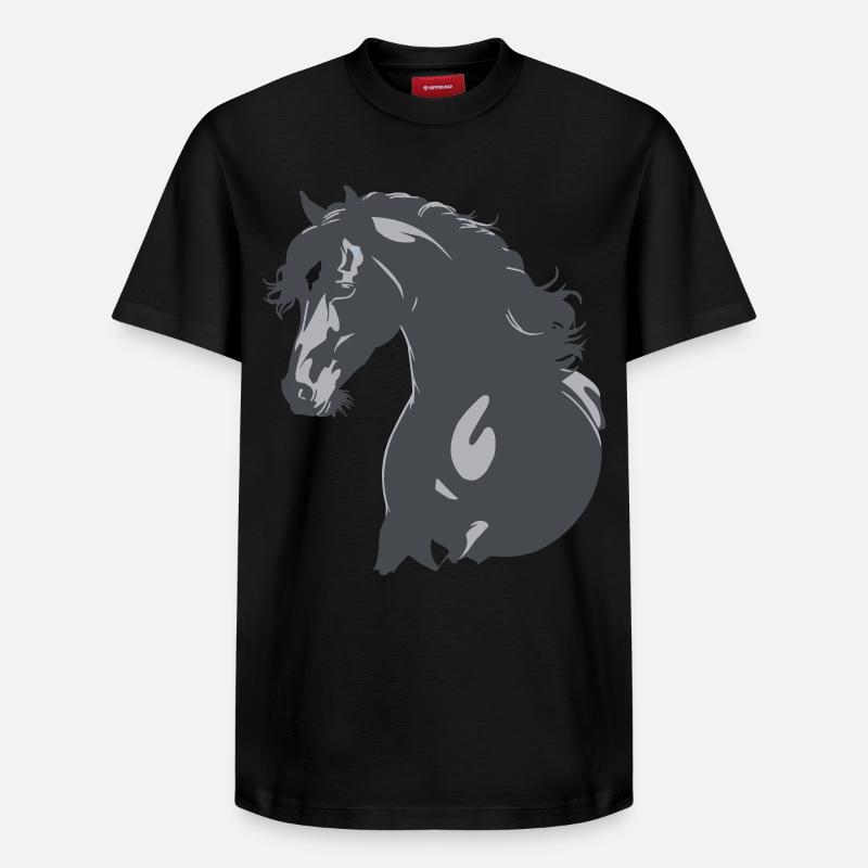 Silhouette de cheval noir - T-shirt unisexe décontracté en coton Supima – de SPREAD - noir