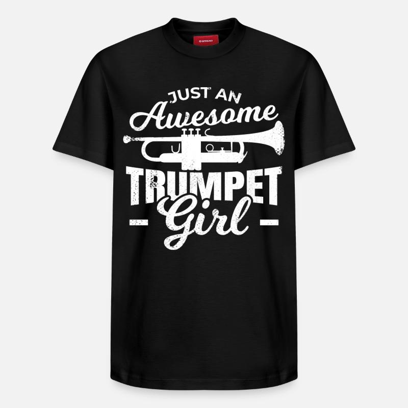 Trompeten Mädchen - Relaxed Unisex Supima Cotton T-Shirt – von SPREAD - Schwarz