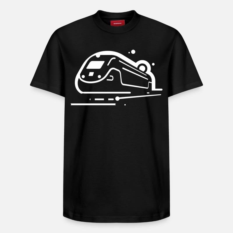 Train de dessin animé - T-shirt unisexe décontracté en coton Supima – de SPREAD - noir