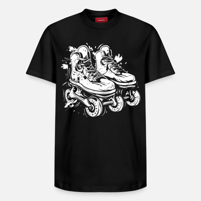 Croquis de patins à roulettes - T-shirt unisexe décontracté en coton Supima – de SPREAD - noir
