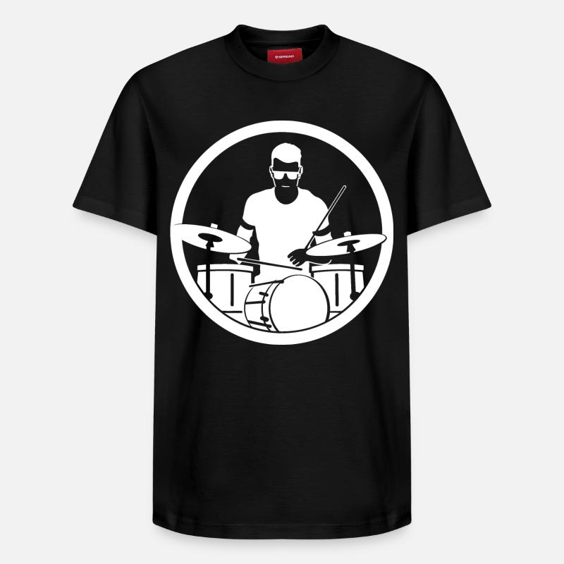 Drummer - Relaxed Unisex Supima Cotton T-Shirt – von SPREAD - Schwarz