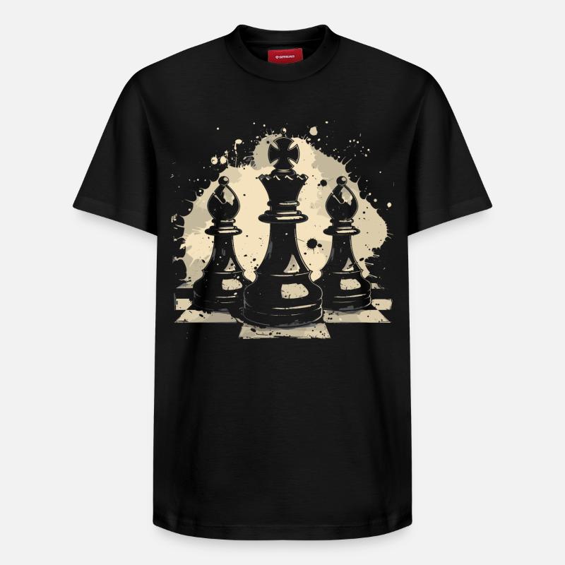 Graffiti d’échecs - T-shirt unisexe décontracté en coton Supima – de SPREAD - noir