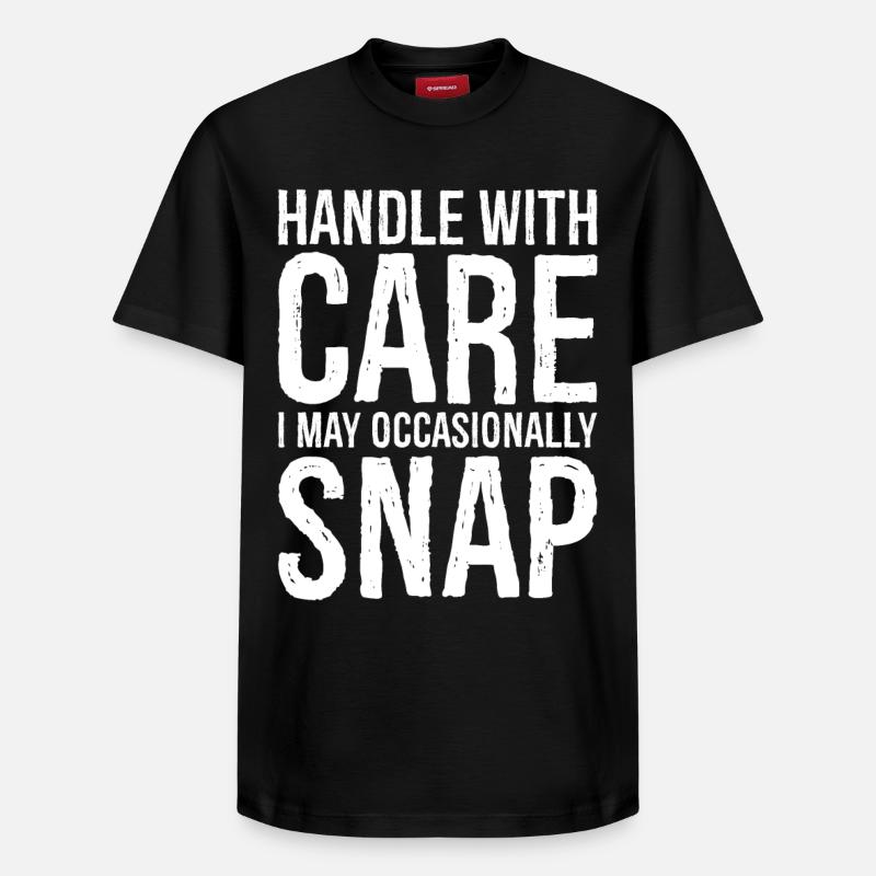Manipuler avec soin - T-shirt unisexe décontracté en coton Supima – de SPREAD - noir