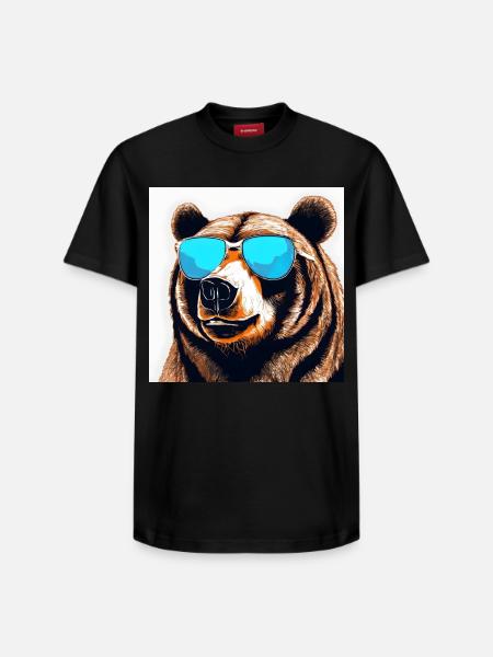 Bear with Sunglasses Pop Art - Relaxed Unisex Supima Cotton T-Shirt – by SPREAD - black
