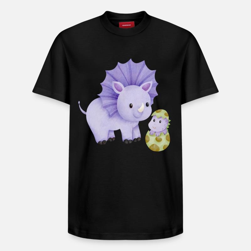 Maman dinosaure avec enfant - T-shirt unisexe décontracté en coton Supima – de SPREAD - noir