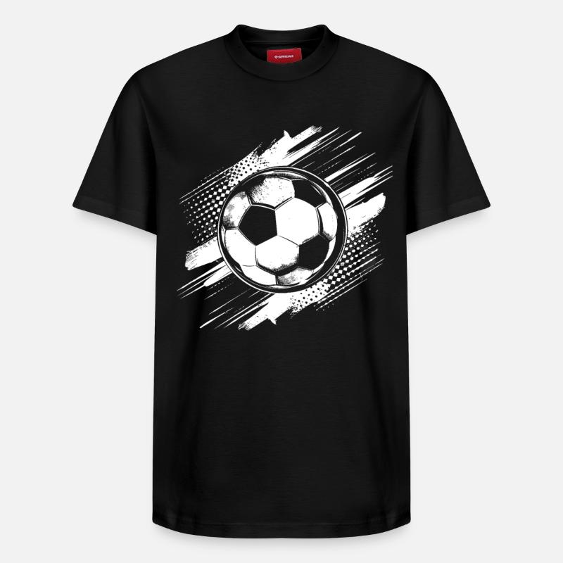 Graphismes de football - T-shirt unisexe décontracté en coton Supima – de SPREAD - noir