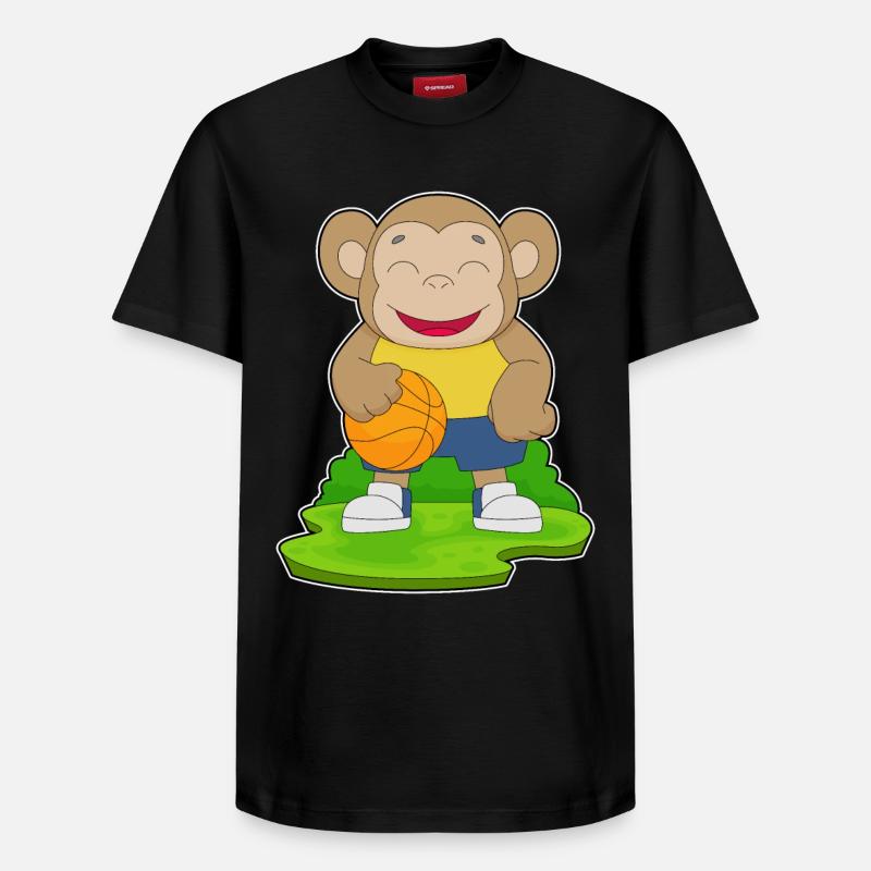 Singe Basketteur Basketteur - T-shirt unisexe décontracté en coton Supima – de SPREAD - noir
