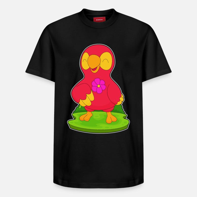 Fleur de perroquet - T-shirt unisexe décontracté en coton Supima – de SPREAD - noir