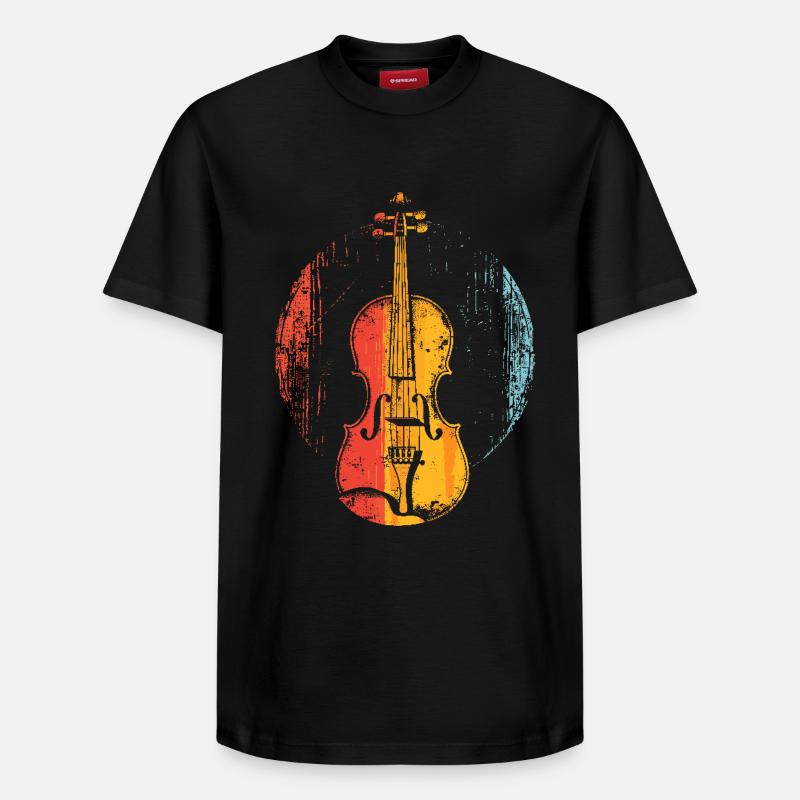 Geige Comic-Stil - Relaxed Unisex Supima Cotton T-Shirt – von SPREAD - Schwarz