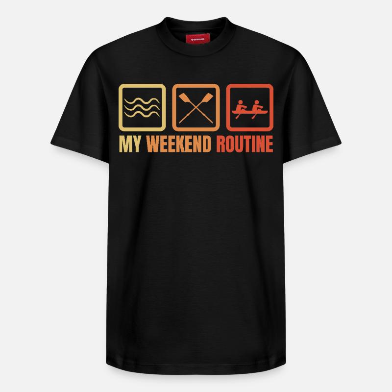 Rower Weekend Routine - Relaxed Unisex Supima Cotton T-Shirt – by SPREAD - black