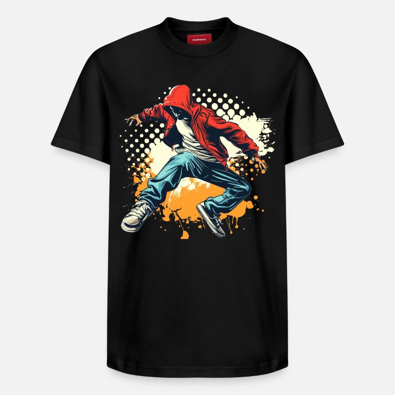 Breakdancer Grafik - Relaxed Unisex Supima Cotton T-Shirt – von SPREAD - Schwarz