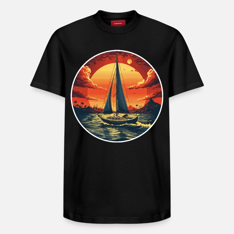 Portrait Navigation - T-shirt unisexe décontracté en coton Supima – de SPREAD - noir