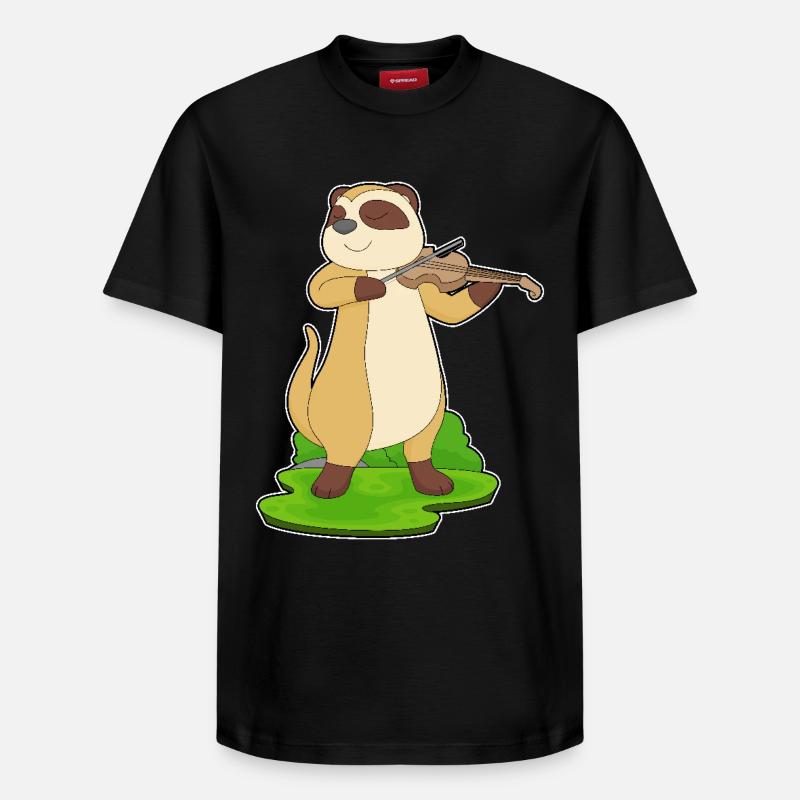 Suricate Musicien Violon - T-shirt unisexe décontracté en coton Supima – de SPREAD - noir