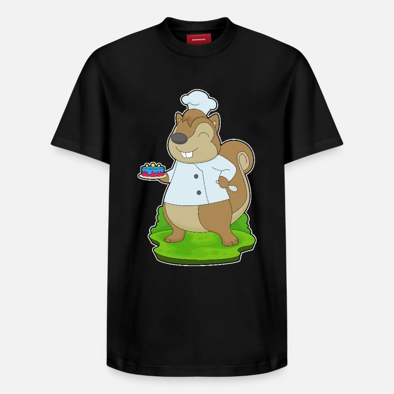 Squirrel Birthday Chef - Relaxed Unisex Supima Cotton T-Shirt – by SPREAD - black