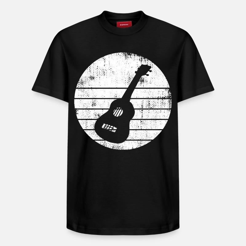 Dessin de ukulélé - T-shirt unisexe décontracté en coton Supima – de SPREAD - noir
