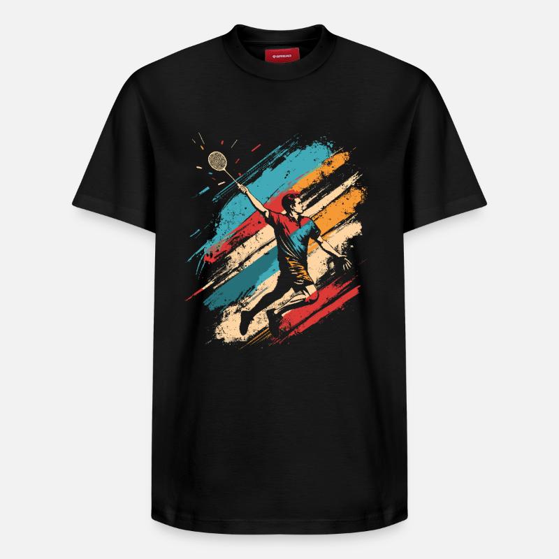 Badminton rétro - T-shirt unisexe décontracté en coton Supima – de SPREAD - noir