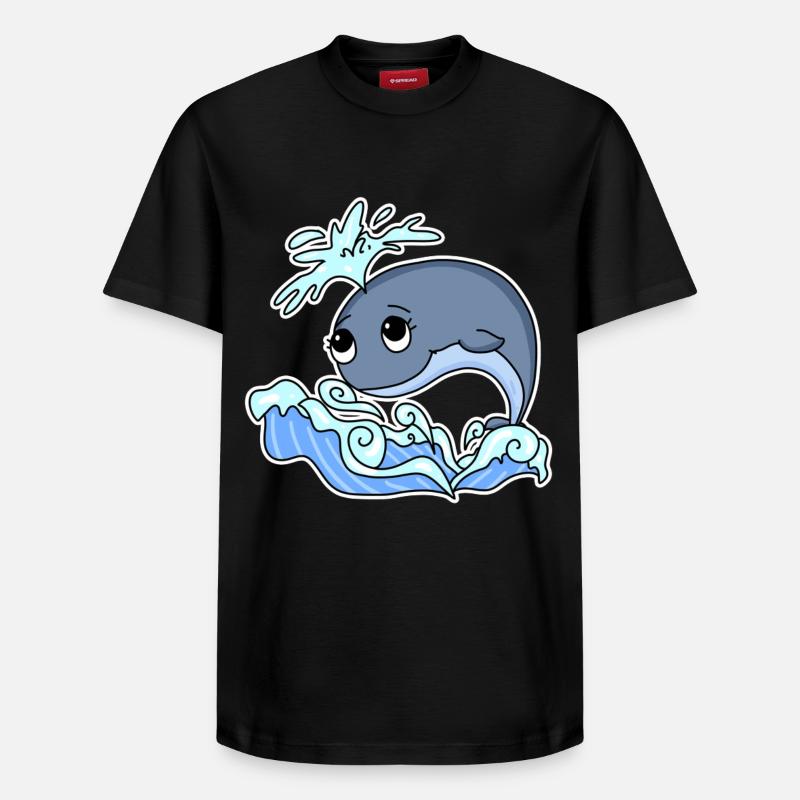 Wal tier Ozean Grafik - Relaxed Unisex Supima Cotton T-Shirt – von SPREAD - Schwarz