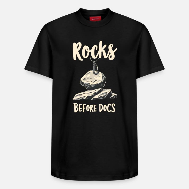 Rocks Before Docs - Relaxed Unisex Supima Cotton T-Shirt – von SPREAD - Schwarz