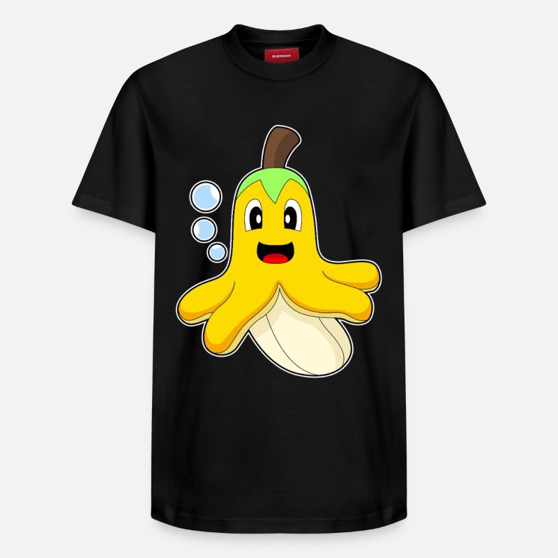 Poulpe Banane - T-shirt unisexe décontracté en coton Supima – de SPREAD - noir