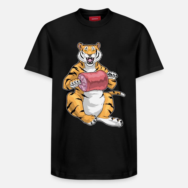 Tiger Fleisch - Relaxed Unisex Supima Cotton T-Shirt – von SPREAD - Schwarz
