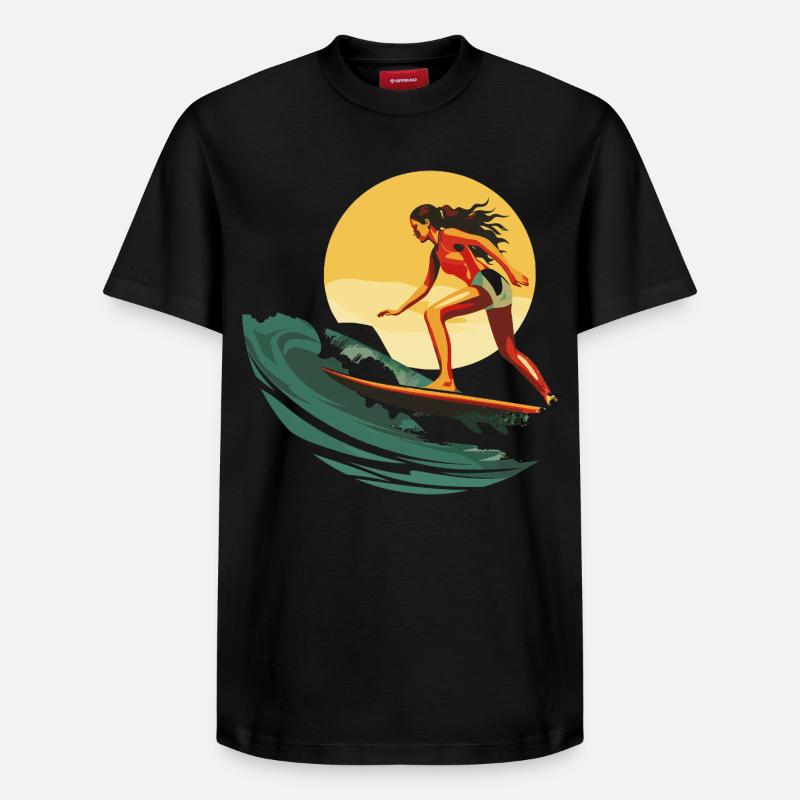 Surferin - Relaxed Unisex Supima Cotton T-Shirt – von SPREAD - Schwarz
