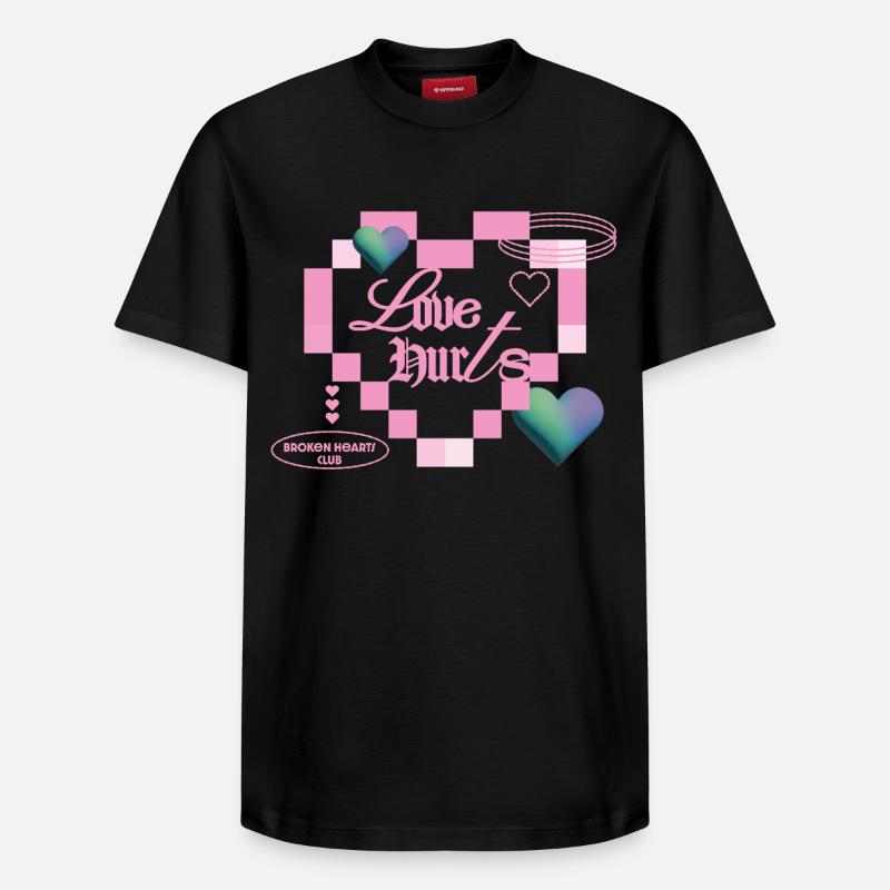 L’amour fait mal - T-shirt unisexe décontracté en coton Supima – de SPREAD - noir