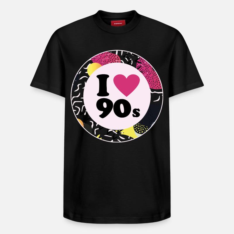 I ♥ 90s – Nostalgisches Retro-Design - Relaxed Unisex Supima Cotton T-Shirt – von SPREAD - Schwarz