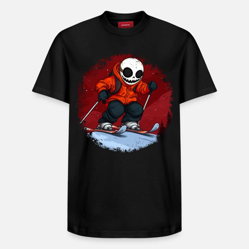 Crâne de skieurs - T-shirt unisexe décontracté en coton Supima – de SPREAD - noir