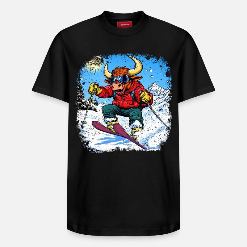 Ski Taurus - T-shirt unisexe décontracté en coton Supima – de SPREAD - noir