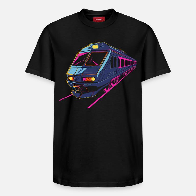 Train Rétro - T-shirt unisexe décontracté en coton Supima – de SPREAD - noir