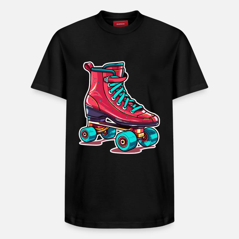 Rollerskates Grafik - Relaxed Unisex Supima Cotton T-Shirt – von SPREAD - Schwarz
