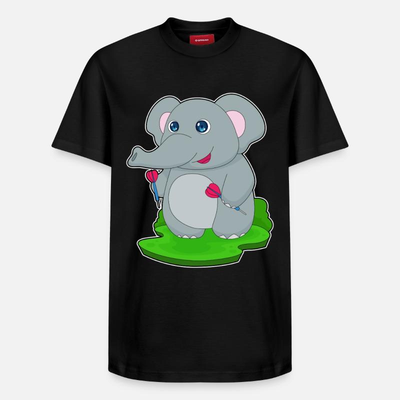 Fléchette éléphant Fléchette - T-shirt unisexe décontracté en coton Supima – de SPREAD - noir