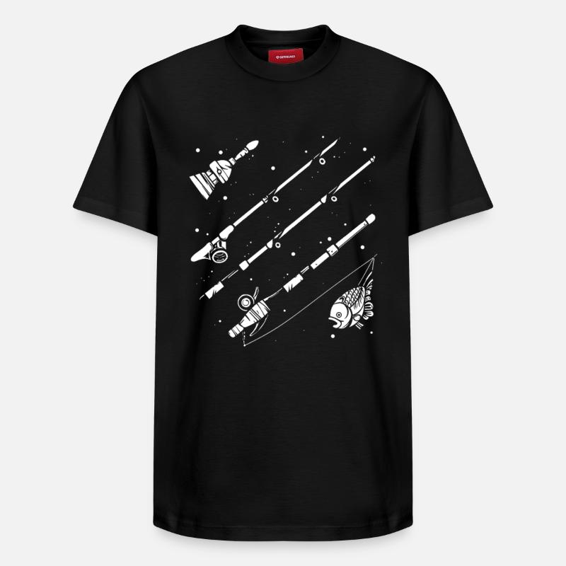 Fischerei Zeichnung - Relaxed Unisex Supima Cotton T-Shirt – von SPREAD - Schwarz