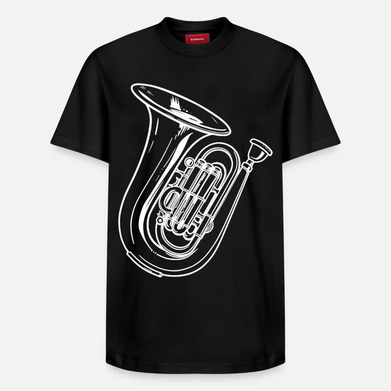 Dessin de tuba - T-shirt unisexe décontracté en coton Supima – de SPREAD - noir