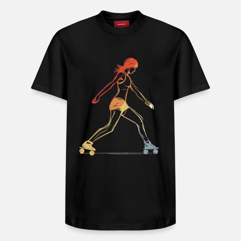 Patineuse en trottinette - T-shirt unisexe décontracté en coton Supima – de SPREAD - noir