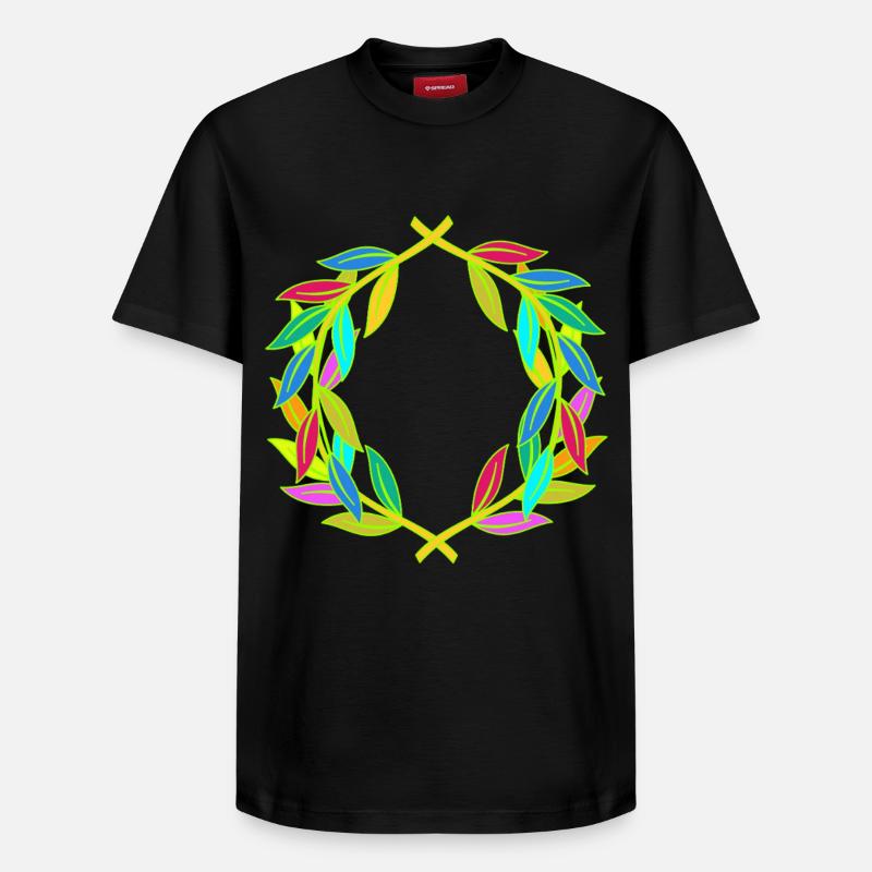 Regenbogen Lorbeerkranz Lorbeer - Relaxed Unisex Supima Cotton T-Shirt – von SPREAD - Schwarz