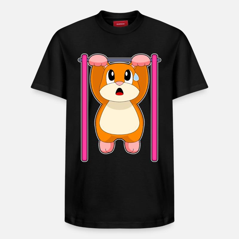 Hamster Bodybuilder Tractions Musculation - T-shirt unisexe décontracté en coton Supima – de SPREAD - noir