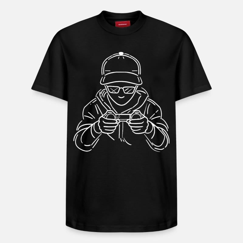 Dessin de joueur - T-shirt unisexe décontracté en coton Supima – de SPREAD - noir
