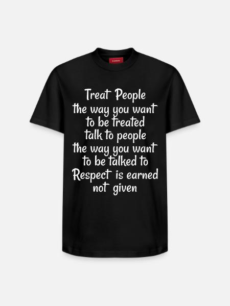 Treat people the way you want to be treated talk - Relaxed Unisex Supima Cotton T-Shirt – by SPREAD - black