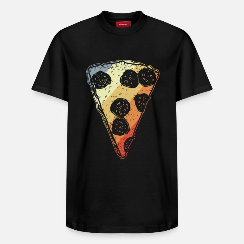 Pizza rétro - T-shirt unisexe décontracté en coton Supima – de SPREAD - noir