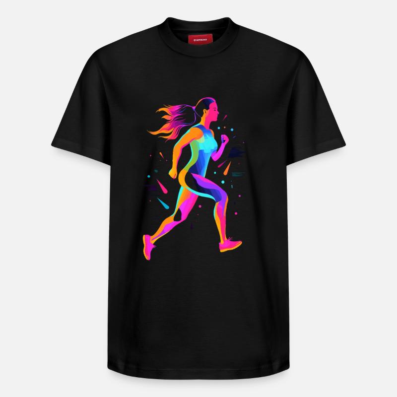 Coureuse Fille Retrowave - T-shirt unisexe décontracté en coton Supima – de SPREAD - noir