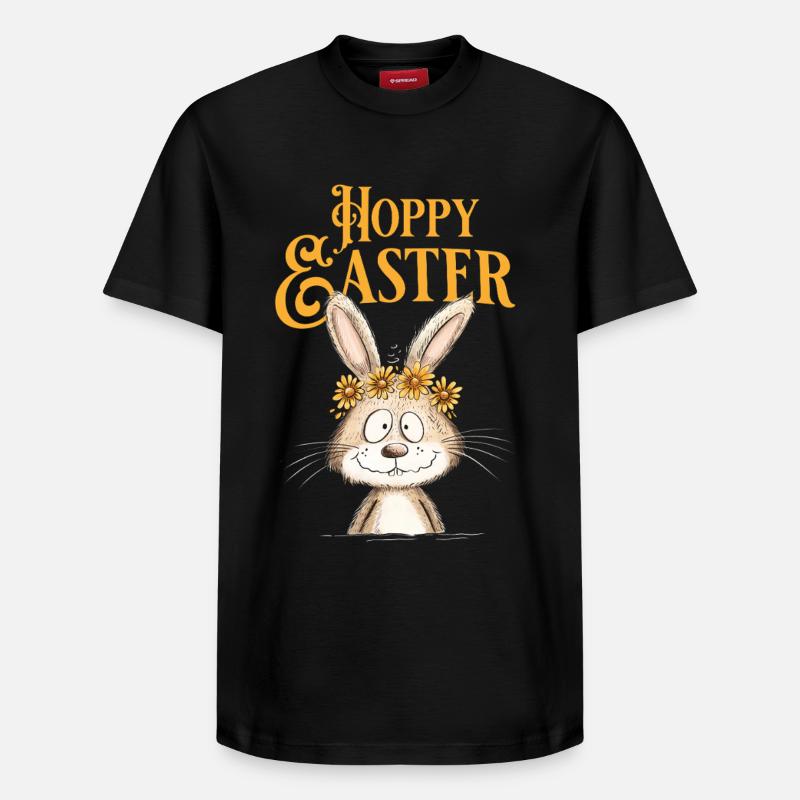 Joyeuses Pâques Lapin de Pâques - T-shirt unisexe décontracté en coton Supima – de SPREAD - noir
