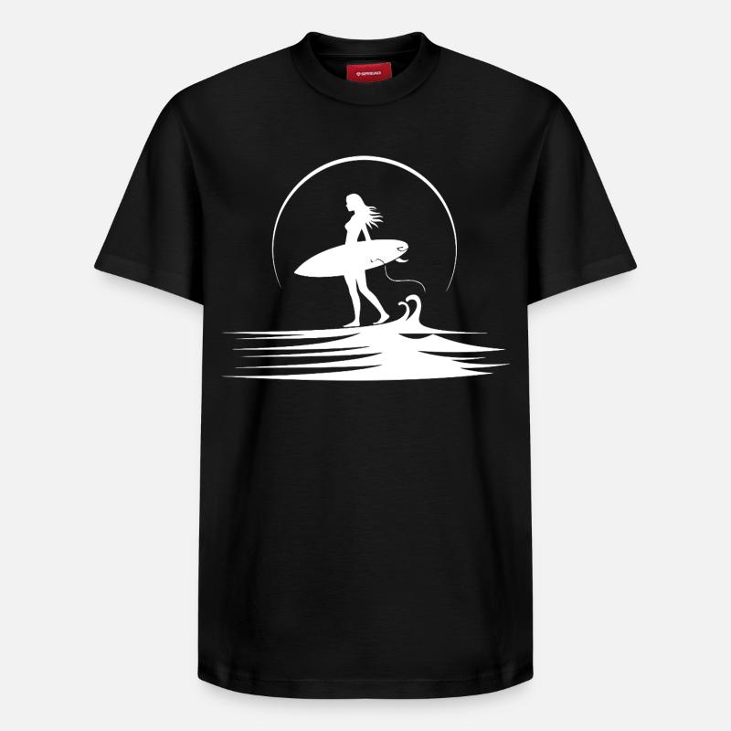 Surfeur - T-shirt unisexe décontracté en coton Supima – de SPREAD - noir