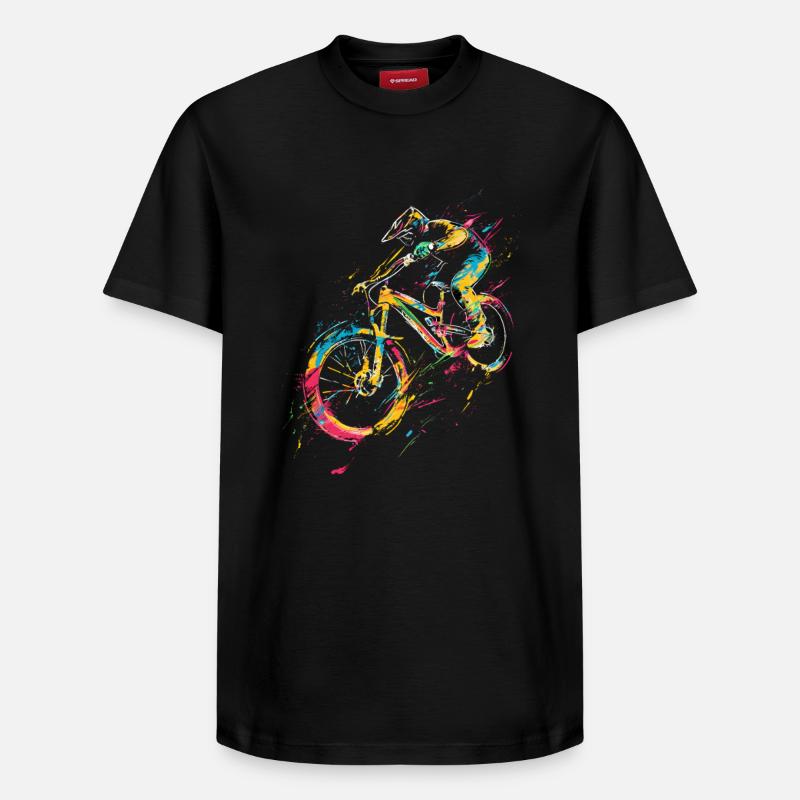 Mountainbiken - Relaxed Unisex Supima Cotton T-Shirt – von SPREAD - Schwarz