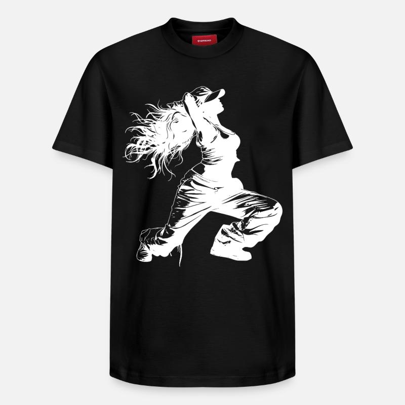 Breakdancerin Zeichnung - Relaxed Unisex Supima Cotton T-Shirt – von SPREAD - Schwarz